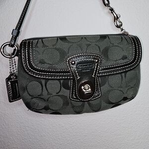 Coach Olive Green Patterned Wristlet